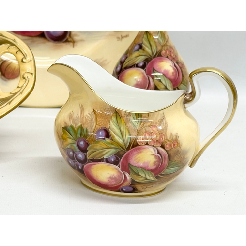 412 - 14 pieces of Aynsley Pottery ‘Orchard Gold’ including 8 signed pieces by N. Brunt and D. Jones. 4 by... 