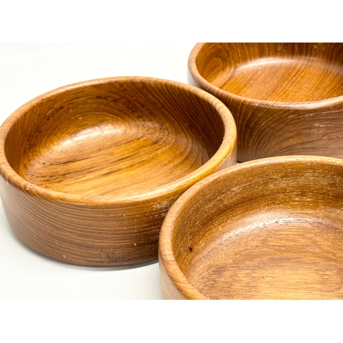 223 - A set of 6 Mid Century teak bowls. 15x5.5cm.