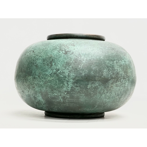 5 - A large 19th Century Japanese bronze bulbous pot. 27x18cm