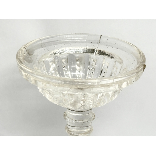 81 - A set of 3 Early 20th Century German pressed glass candleholders, by Streit. Circa 1930. 8x8x14.5cm