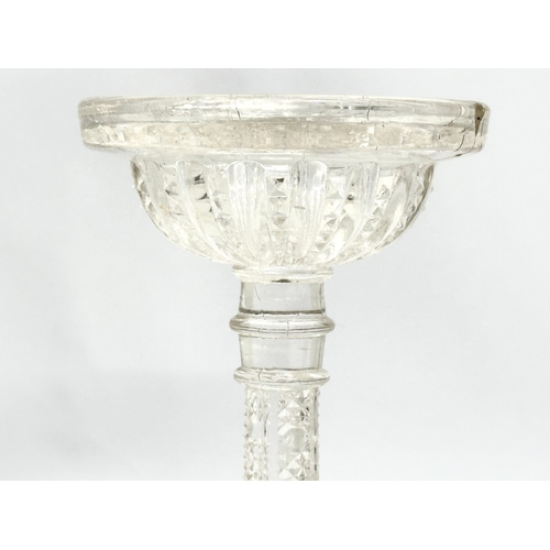 81 - A set of 3 Early 20th Century German pressed glass candleholders, by Streit. Circa 1930. 8x8x14.5cm