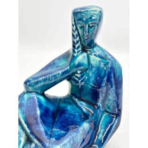 42 - Bodo Mans. A West German glazed statue designed by Bodo Mans for Bay Keramik. 15x15cm