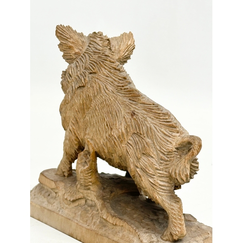 45 - Ed. R. Blatter. A fine quality Late 19th Century Swiss Black Forest, carved limewood boar. Circa 187... 