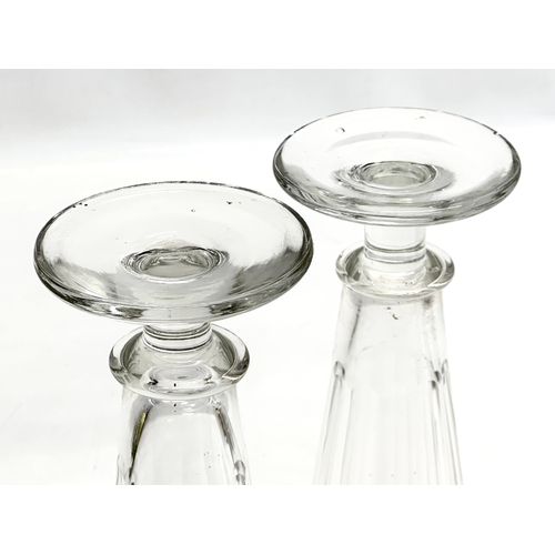 110 - A pair of Mid 19th Century Early Victorian slice cut ale glasses/champagne glasses. Circa 1850. 21cm... 