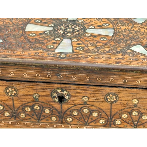 85 - A 19th Century Victorian rosewood trinket box, with copper and Mother of Pearl inlay. 14.5x9x6cm.