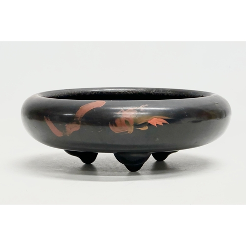 117 - A 19th Century Japanese black basalt bowl. Meiji Period (1868-1912). 25x8cm.