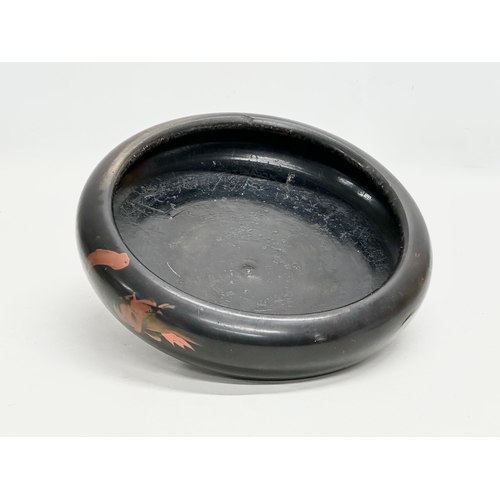 117 - A 19th Century Japanese black basalt bowl. Meiji Period (1868-1912). 25x8cm.