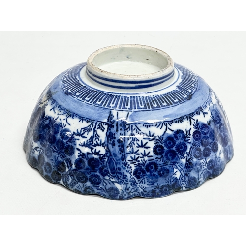 161 - A Late 19th Century Japanese blue and white bowl. Meiji Period (1868-1912) 21.5x9cm.