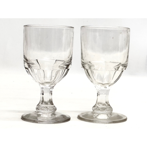 209 - 6 large Late 19th Century Victorian glass rummers. A set of 3, a pair and a single. 16cm.