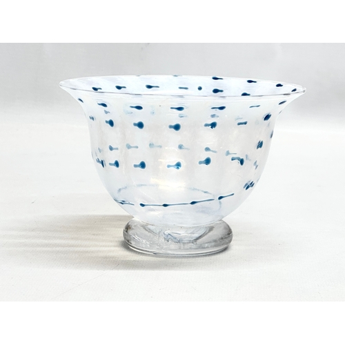 231 - Deborah Fladgate. A Mid Century opalescent glass bowl designed by Deborah Fladgate. Signed. 13x8.5cm... 