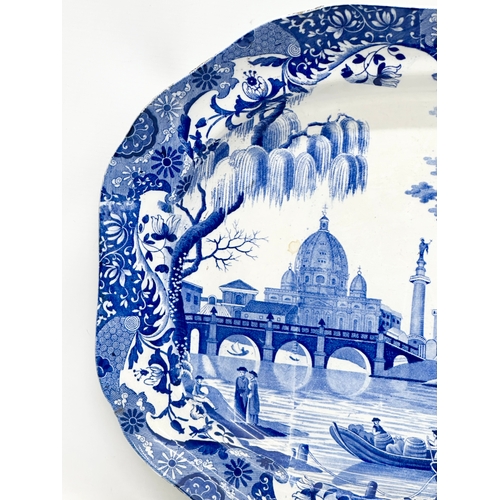 257 - A Late 19th Century Copeland Late Spode blue and white meat platter. Circa 1891-1900. 52x40cm.