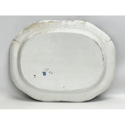 257 - A Late 19th Century Copeland Late Spode blue and white meat platter. Circa 1891-1900. 52x40cm.