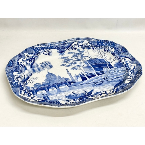 257 - A Late 19th Century Copeland Late Spode blue and white meat platter. Circa 1891-1900. 52x40cm.