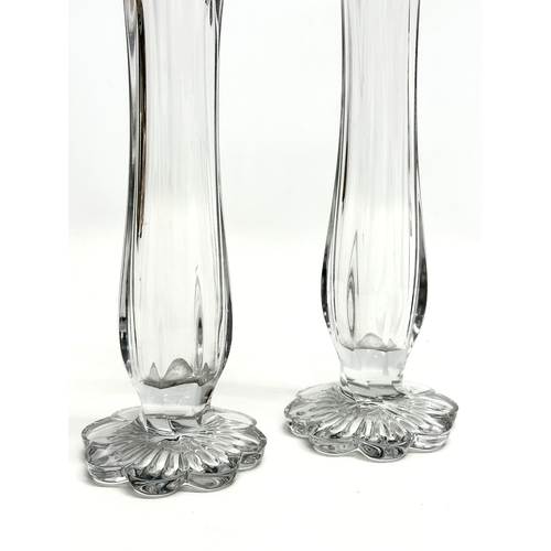 237 - A pair of large Mid 20th Century glass Swung vases. 38cm.