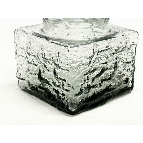 233 - Frank Thrower. A small Mid Century textured glass vase designed by Frank Thrower for Dartington. 8.5... 