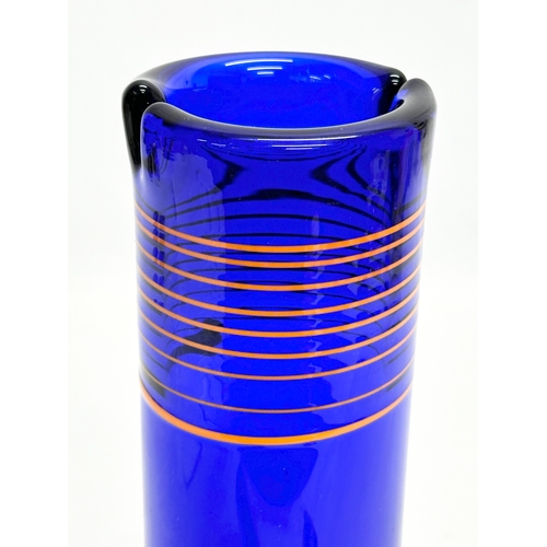 178 - Radek Kolbábek. A 20th Century cobalt blue glass vase, designed by Radek Kolbábek for Beranek. Signe... 