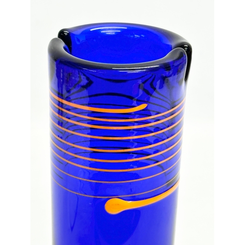 178 - Radek Kolbábek. A 20th Century cobalt blue glass vase, designed by Radek Kolbábek for Beranek. Signe... 