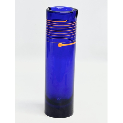 178 - Radek Kolbábek. A 20th Century cobalt blue glass vase, designed by Radek Kolbábek for Beranek. Signe... 