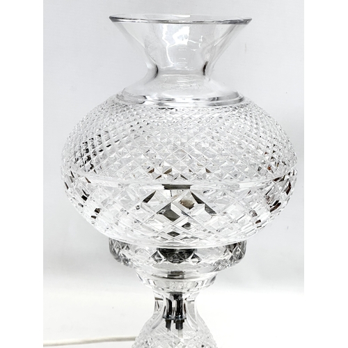 49 - A Waterford Crystal ‘Inishmaan/Inishmore’ table lamp. 2 piece. 37cm