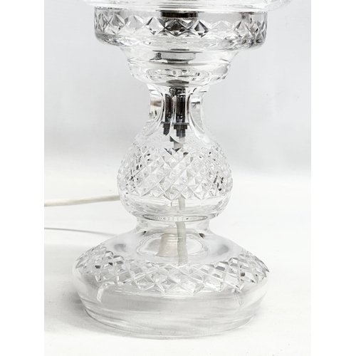 49 - A Waterford Crystal ‘Inishmaan/Inishmore’ table lamp. 2 piece. 37cm