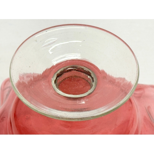 262 - A Late 19th Century Victorian cranberry glass footed bowl. 16x9cm