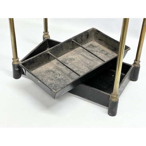 127 - A Late Victorian brass and cast iron umbrella stand/stickstand. 39x23x58cm