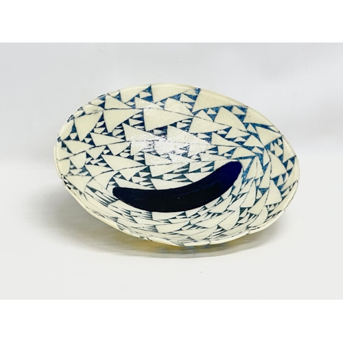 269 - A large fused glass bowl. 33x8cm