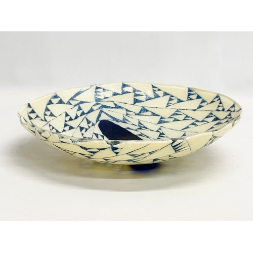 269 - A large fused glass bowl. 33x8cm