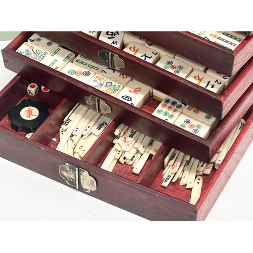 50 - Mahjong Set. An Early 20th Century Chinese ‘Game of Four Winds’ in chest. Wing Hing Cheong. With Dir... 