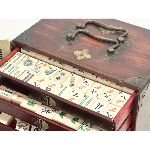 50 - Mahjong Set. An Early 20th Century Chinese ‘Game of Four Winds’ in chest. Wing Hing Cheong. With Dir... 