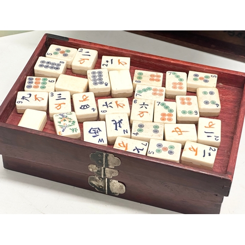 50 - Mahjong Set. An Early 20th Century Chinese ‘Game of Four Winds’ in chest. Wing Hing Cheong. With Dir... 