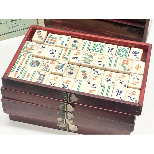 50 - Mahjong Set. An Early 20th Century Chinese ‘Game of Four Winds’ in chest. Wing Hing Cheong. With Dir... 