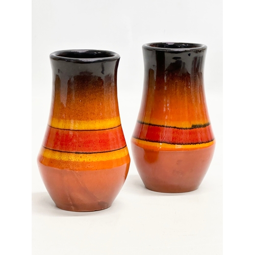 230 - Romolo Verzolini. A pair of Italian Mid Century glazed vases by Romolo Verzolini. 12cm.