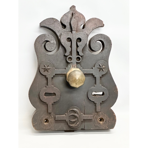 14 - A large 18th/Early 19th Century Gothic Revival rim lock. From a church or castle door. 57x39cm