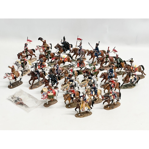 433 - A collection of metal Del Prado painted model mounted soldiers. Napoleon French and British.