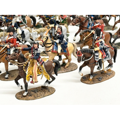 433 - A collection of metal Del Prado painted model mounted soldiers. Napoleon French and British.