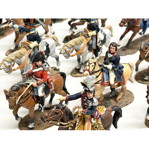 433 - A collection of metal Del Prado painted model mounted soldiers. Napoleon French and British.