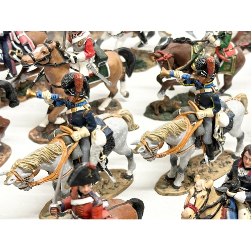 433 - A collection of metal Del Prado painted model mounted soldiers. Napoleon French and British.