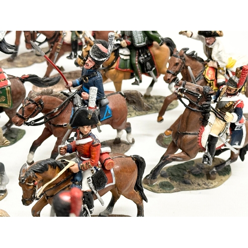 433 - A collection of metal Del Prado painted model mounted soldiers. Napoleon French and British.