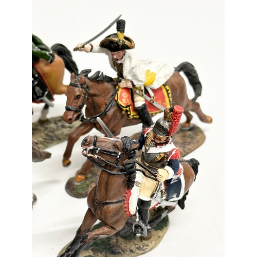 433 - A collection of metal Del Prado painted model mounted soldiers. Napoleon French and British.