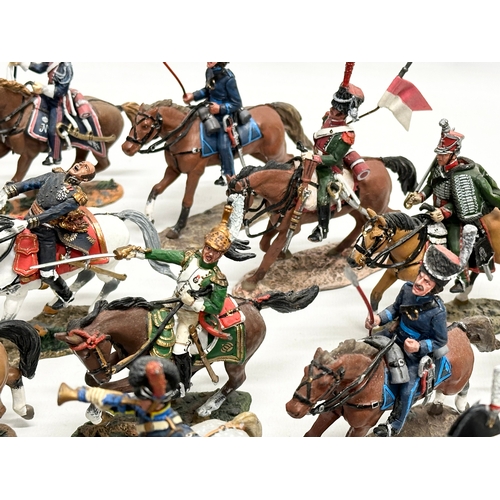 433 - A collection of metal Del Prado painted model mounted soldiers. Napoleon French and British.