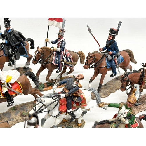 433 - A collection of metal Del Prado painted model mounted soldiers. Napoleon French and British.