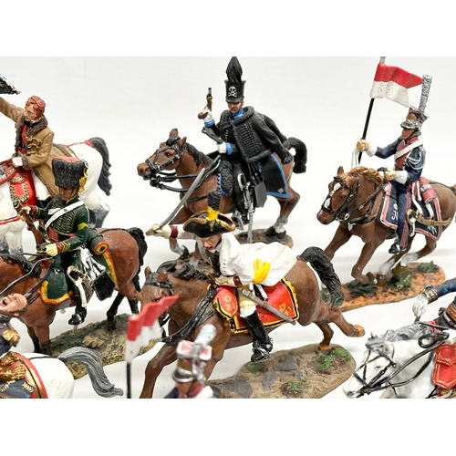 433 - A collection of metal Del Prado painted model mounted soldiers. Napoleon French and British.