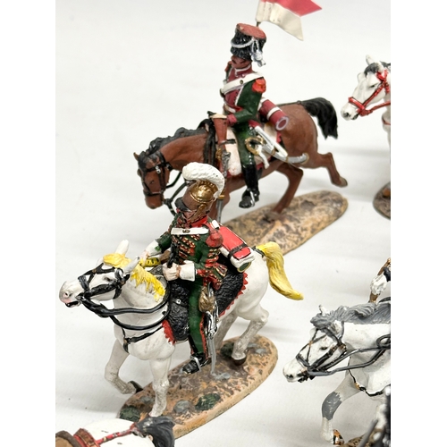 433 - A collection of metal Del Prado painted model mounted soldiers. Napoleon French and British.