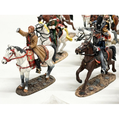 433 - A collection of metal Del Prado painted model mounted soldiers. Napoleon French and British.