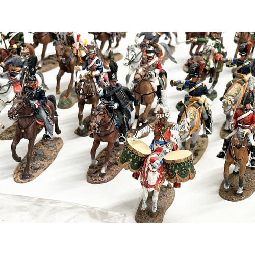 433 - A collection of metal Del Prado painted model mounted soldiers. Napoleon French and British.