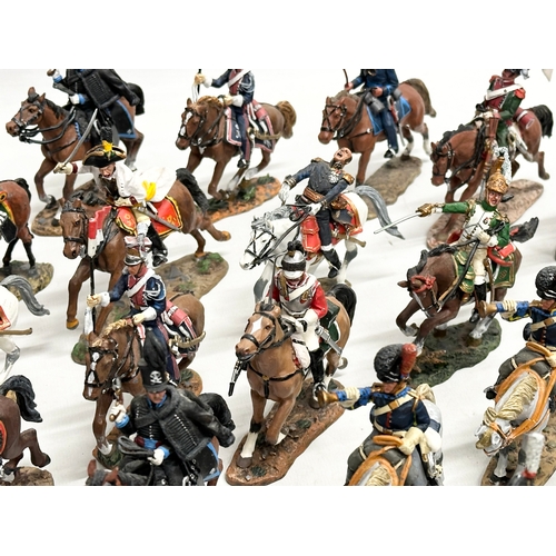 433 - A collection of metal Del Prado painted model mounted soldiers. Napoleon French and British.