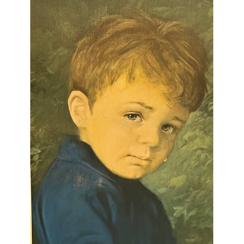 230C - A large 1960’s Mid Century ‘Crying Boy’ print. Giovanni Bragolin. 62x84cm.