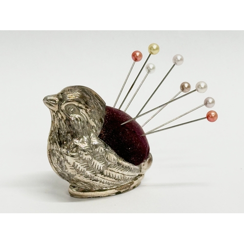 472 - A 925 silver pin cushion.