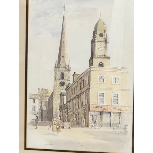 295D - R. G. Mulree. Watercolour drawing. Lisburn, Co. Antrim. 30x46cm. Frame 50x65cm